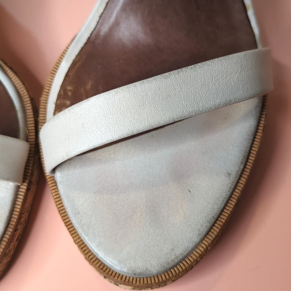 All Saints Leather Calf Hair Hepworth Sandals Platform Cork Wedge 40/10